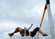14 May 2015; Anja Quinns, St Raphael's, Loughrea, Co. Galway, in action during the Girls Intermediate High Jump event at the GloHealth Connacht Schools Track and Field Championships. Athlone IT, Athlone, Co. Westmeath. Picture credit: Sam Barnes / SPORTSFILE
