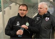 15 May 2015; Pat Fenlon, left, Shamrock Rovers manager, and Tony Cousins, Longford Town manager. SSE Airtricity League, Premier Division, Shamrock Rovers v Longford Town. Tallaght Stadium, Tallaght, Co. Dublin. Picture credit: David Maher / SPORTSFILE