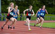 16 May 2015; A general view of the action during the Girls Junior 200m at the GloHealth Munster Schools Track and Field Championships. Cork CIT, Cork. Picture credit: Sam Barnes / SPORTSFILE