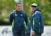 16 May 2015; Connacht head coach Pat Lam, left, speaks with assistant coach Dan McFarland ahead of the game. Guinness PRO12, Round 22, Connacht v Ospreys, Sportsground, Galway. Picture credit: Ramsey Cardy / SPORTSFILE