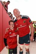 16 May 2015; Munster's Paul O'Connell with Munster supporter Euan Pickard, aged 16, from Buttevant, Co. Cork, after the game. Guinness PRO12, Round 22, Munster v Newport Gwent Dragons. Irish Independent Park, Cork. Picture credit: Diarmuid Greene / SPORTSFILE