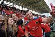 16 May 2015; Dave Kilcoyne, Munster, takes a selfie with fans. Guinness PRO12, Round 22, Munster v Newport Gwent Dragons, Irish Independent Park, Cork. Picture credit: Eoin Noonan / SPORTSFILE