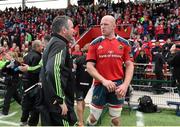 16 May 2015; Munster head coach Anthony Foley and Paul O'Connell in conversation after the game. Guinness PRO12, Round 22, Munster v Newport Gwent Dragons. Irish Independent Park, Cork. Picture credit: Diarmuid Greene / SPORTSFILE