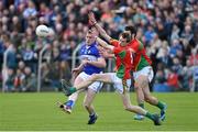 16 May 2015; Donal Kingston, Laois, in action against Sean Gannon and Shane Redmond, Carlow. Leinster GAA Football Senior Championship, Round 1, Carlow v Laois, Netwatch Cullen Park, Carlow. Picture credit: Matt Browne / SPORTSFILE