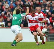 21 June 2008; Paul Murphy, Derry, in action against Ryan McCluskey, Fermanagh. Ulster GAA Senior Football Championship Semi Final, Derry v Fermanagh, Healy Park, Omagh, Co. Tyrone. Picture credit: Oliver McVeigh / SPORTSFILE