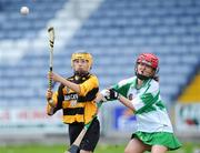 22 June 2008; Lydia Mongan, Lismore, Co. Waterford, in action against Eimear O'Kane, Michael Davitt's, Co.Derry. Feile na nGael Camogie Finals, Division 2 Final, Michael Davitt's, Co.Derry v Lismore, Co. Waterford, O'Moore Park, Portlaoise, Laois. Picture credit: Matt Browne / SPORTSFILE