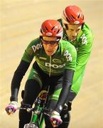 24 June 2008; Paralympic Ireland received a major boost with the announcement today that An Post will be supporting their preparation for the Beijing Paralympics. The tandem pairing of David Peelo, pilot, and Micheal Delaney, An Post sponsored Paralympic team during a photocall, Newport Velodrome, Newport, Wales. Picture credit: Stephen McCarthy / SPORTSFILE