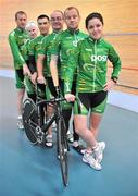 24 June 2008; Paralympic Ireland received a major boost with the announcement today that An Post will be supporting their preparation for the Beijing Paralympics. Members of the An Post sponsored Paralympic team, from right, Joanna Hickey, Cathal Miller, Enda Smyth, David Peelo, Catherine Walsh and Micheal Delaney during a photocall, Newport Velodrome, Newport, Wales. Picture credit: Stephen McCarthy / SPORTSFILE