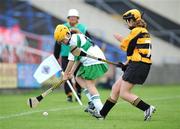 22 June 2008; Mairead McNicholl, Michael Davitt's, Co. Derry, in action against Shannon O'Brien, Lismore, Co. Waterford. Feile na nGael Camogie Finals, Division 2 Final, Michael Davitt's, Co. Derry v Lismore, Co. Waterford, O'Moore Park, Portlaoise, Laois. Picture credit: Matt Browne / SPORTSFILE