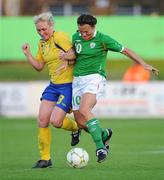 25 June 2008; Michele O'Brien, Republic of Ireland, in action against Frida Ostberg, Sweden. UEFA Women's European Championship Qualifier, Group 2, Republic of Ireland v Sweden, Carlisle Grounds, Bray, Co. Wicklow. Picture credit: Stephen McCarthy / SPORTSFILE