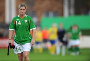 25 June 2008; A dejected Olivia O'Toole, Republic of Ireland, leaves the pitch after the game. UEFA Women's European Championship Qualifier, Group 2, Republic of Ireland v Sweden, Carlisle Grounds, Bray, Co. Wicklow. Picture credit: Stephen McCarthy / SPORTSFILE