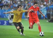 26 June 2008; Yuri Zhirkov, Russia, in action against David Silva, Spain. UEFA EURO 2008TM, Semi-Final, Russia v Spain, Ernst Happel Stadion, Vienna, Austria. Picture credit; Pat Murphy / SPORTSFILE