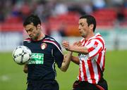 27 June 2008; Damien Lynch, St Patrick's Athletic, in action against Mark Farren, Derry City. eircom league Premier Division, Derry City v St Patrick's Athletic, Brandywell, Derry. Picture credit: Oliver McVeigh / SPORTSFILE