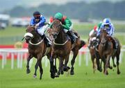 28 June 2008; Sharleez, centre, with Mick Kinane up, on their way to winning The Jordan Town and Country Estate Agents European Breeders Fund Summer Fillies Handicap. Curragh Racecourse, Co. Kildare. Picture credit: Matt Browne / SPORTSFILE