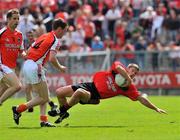 29 June 2008; Ronan Sexton, Down, in action against Finnian Moriarty, Armagh. GAA Football Ulster Senior Championship Semi-Final, Down v Armagh, St Tighearnach's Park, Clones, Co. Monaghan. Picture credit: David Maher / SPORTSFILE