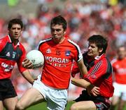 29 June 2008; Stephen Kernan, Armagh, in action against Damien Rafferty, Down. GAA Football Ulster Senior Championship Semi-Final, Down v Armagh, St Tighearnach's Park, Clones, Co. Monaghan. Picture credit: Oliver McVeigh / SPORTSFILE