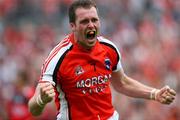 29 June 2008; Ciaran McKeever, Armagh, celebrates victory at the final whistle. GAA Football Ulster Senior Championship Semi-Final, Down v Armagh, St Tighearnach's Park, Clones, Co. Monaghan. Picture credit: Oliver McVeigh / SPORTSFILE