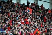 16 May 2015; Munster fans celebrate a second half try. Guinness PRO12, Round 22, Munster v Newport Gwent Dragons, Irish Independent Park, Cork. Picture credit: Eoin Noonan / SPORTSFILE