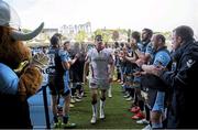 16 May 2015; The Glasgow Warriors players form a guard of honour at full-time as the Ulster players leave the field. Guinness PRO12, Round 22, Glasgow Warriors v Ulster, Scotstoun Stadium, Glasgow, Scotland. Picture credit: Craig Watson / SPORTSFILE