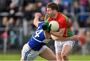16 May 2015; Daniel St. Ledger, Carlow, in action against Donal Kingston, Laois. Leinster GAA Football Senior Championship, Round 1, Carlow v Laois, Netwatch Cullen Park, Carlow. Picture credit: Matt Browne / SPORTSFILE