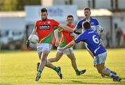 16 May 2015; Eoghan Ruth, Carlow, in action against Robbie Keogh, Laois. Leinster GAA Football Senior Championship, Round 1, Carlow v Laois, Netwatch Cullen Park, Carlow. Picture credit: Matt Browne / SPORTSFILE