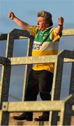 16 May 2015; Michael McDonagh, from Tullamore, Co. Offaly, an Honorary Member of the counties Supporters Club, reacts on the terrace, to various events on the field, as the game continues. Leinster GAA Football Senior Championship, Round 1, Offaly v Longford, O'Connor Park, Tullamore, Co. Offaly. Picture credit: Ray McManus / SPORTSFILE