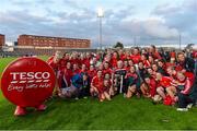 16 May 2015; The Cork team celebrate with the cup after the game. TESCO HomeGrown Ladies National Football League, Division 1 Final Replay, Cork v Galway, O'Moore Park, Portlaoise, Co. Laois. Picture credit: Brendan Moran / SPORTSFILE