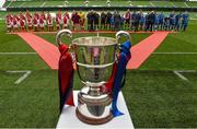 17 May 2015; The two teams of Tolka Rovers and Crumlin United before the start of the game. FAI Umbro Intermediate Cup Final, Tolka Rovers v Crumlin United. Aviva Stadium, Lansdowne Road, Dublin. Picture credit: David Maher / SPORTSFILE