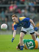 16 May 2015; Cian Farrelly, Longford, in action against Ross McNerney, Offaly. Leinster GAA Football Senior Championship, Round 1, Offaly v Longford, O'Connor Park, Tullamore, Co. Offaly. Picture credit: Ray McManus / SPORTSFILE