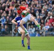 16 May 2015; Daniel St. Ledger, Carlow, in action against John O'Loughlin, Laois. Leinster GAA Football Senior Championship, Round 1, Carlow v Laois, Netwatch Cullen Park, Carlow. Picture credit: Matt Browne / SPORTSFILE