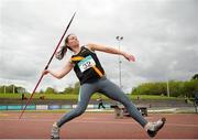 17 May 2015; Denise Byrne, Clonliffe Harriers AC, Co. Dublin, in action during the Women's Javelin. 2015 GloHealth AAI Games. Morton Stadium, Santry. Picture credit: Sam Barnes / SPORTSFILE
