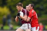 17 May 2015; John Heslin, Westmeath, is tackled by Adrian Reid, Louth. Leinster GAA Football Senior Championship, Round 1, Louth v Westmeath. County Grounds, Drogheda, Co, Louth. Picture credit: Ramsey Cardy / SPORTSFILE
