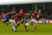 17 May 2015; Shane Dempsey, left, and John Egan, Westmeath, in action against Anthony Williams, Louth. Leinster GAA Football Senior Championship, Round 1, Louth v Westmeath. County Grounds, Drogheda, Co, Louth. Picture credit: Ramsey Cardy / SPORTSFILE