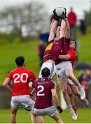 17 May 2015; Kieran Martin, left, and Ray Connelan, Westmeath, in action against Ruairi Moore, Louth. Leinster GAA Football Senior Championship, Round 1, Louth v Westmeath. County Grounds, Drogheda, Co, Louth. Picture credit: Ramsey Cardy / SPORTSFILE