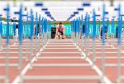 17 May 2015; Shane Aston, Trim AC, Co. Meath, at the start of the Men's 110m Hurdles. 2015 GloHealth AAI Games. Morton Stadium, Santry. Picture credit: Sam Barnes / SPORTSFILE
