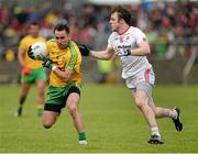 17 May 2015; Karl Lacey, Donegal, in action against Barry Tierney, Tyrone. Ulster GAA Football Senior Championship, Preliminary Round, Donegal v Tyrone. MacCumhaill Park, Ballybofey, Co. Donegal. Picture credit: Oliver McVeigh / SPORTSFILE