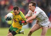 17 May 2015; Karl Lacey, Donegal, in action against Colm Cavanagh, Tyrone. Ulster GAA Football Senior Championship, Preliminary Round, Donegal v Tyrone. MacCumhaill Park, Ballybofey, Co. Donegal. Picture credit: Stephen McCarthy / SPORTSFILE