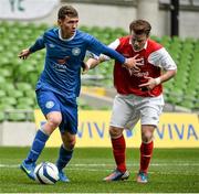 17 May 2015; Ger Rowe,Crumlin United, in action against Niall O'Reilly, Tolka Rovers. FAI Umbro Intermediate Cup Final, Tolka Rovers v Crumlin United. Aviva Stadium, Lansdowne Road, Dublin. Picture credit: David Maher / SPORTSFILE
