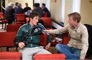 18 May 2015; Limerick's Nickie Quaid speaking to Mike Aherne of Limerick's Live 95fm during a press night. Greenhills Hotel, Ennis Road, Limerick. Picture credit: Diarmuid Greene / SPORTSFILE
