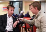 18 May 2015; Limerick selector Paul Beary speaking to Mike Aherne of Limerick's Live 95fm during a press night. Greenhills Hotel, Ennis Road, Limerick. Picture credit: Diarmuid Greene / SPORTSFILE