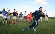 25 June 2008; Jamesie O'Connor, Clare, with Louth senior players during a Halifax GPA hurling training session. Less than a month after its launch the Halifax sponsored Gaelic Players Association Hurling Twinning Programme, aimed at promoting hurling in the non-traditional counties, has begun in earnest. The Hurling Twinning Programme sees counties from the Nicky Rackard Cup paired with their counterparts at Liam MacCarthy Cup level. Darver, Co. Louth. Picture credit: Oliver McVeigh / SPORTSFILE