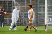 28 June 2008; A disgruntled Antrim Goalkeeper, Ryan McGarry, after conceding the sixth goal. All-Ireland Senior Championship Qualifier, Round 1, Antrim v Galway, Casement Park, Belfast, Co. Antrim. Picture credit: Oliver McVeigh / SPORTSFILE