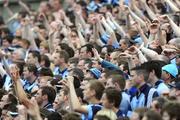 29 June 2008; Dublin supporters on Hill 16 wave their arms to distract a Westmeath free taker. GAA Football Leinster Senior Championship Semi-Final, Dublin v Westmeath, Croke Park, Dublin. Picture credit: Ray McManus / SPORTSFILE