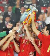 29 June 2008; The Spain players lift the cup. UEFA EURO 2008TM, Final, Germany v Spain, Ernst Happel Stadion, Vienna, Austria. Picture credit; Pat Murphy / SPORTSFILE