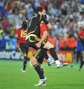 29 June 2008; Spain's Iker Casillas and Carlos Marchena celebrate at the final whistle. UEFA EURO 2008TM, Final, Germany v Spain, Ernst Happel Stadion, Vienna, Austria. Picture credit; Pat Murphy / SPORTSFILE