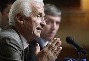 2 July 2008; Republic of Ireland senior international manager Giovanni Trapattoni speaking to the media at the press conference. Tower Hotel, Waterford.  Picture credit: Patrick Browne / SPORTSFILE