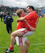 6 July 2008; Anthony Lynch, left, and Kieran O'Connor, Cork, celebrate their side's victory. GAA Football Munster Senior Championship Final, Kerry v Cork, Pairc Ui Chaoimh, Cork. Picture credit: Stephen McCarthy / SPORTSFILE