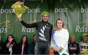 18 May 2015; Alex Frame, New Zealand National Team, with Miss An Post Rás Tracy Byrne after coming second in stage 2 of the 2015 An Post Rás. Carlow - Tipperary. Photo by Sportsfile