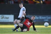 18 May 2015; Anton Reilly, Dundalk, in action against Evan Brown, UCC. EA Sports Cup, Quarter-Final, UCC v Dundalk. UCC, The Mardyke, Cork. Picture credit: Eoin Noonan / SPORTSFILE