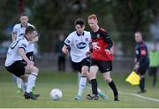 18 May 2015; Sean O'Callaghan, UCC, in action against Ciaran O'Connor, left, and Garreth Craven, Dundalk. EA Sports Cup, Quarter-Final, UCC v Dundalk. UCC, The Mardyke, Cork. Picture credit: Eoin Noonan / SPORTSFILE